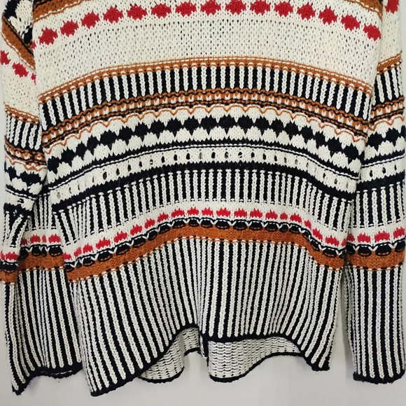 Marc New York Cable Knit Striped V Neck Cardigan Sweater Size Small Whimsigoth - Picture 5 of 14